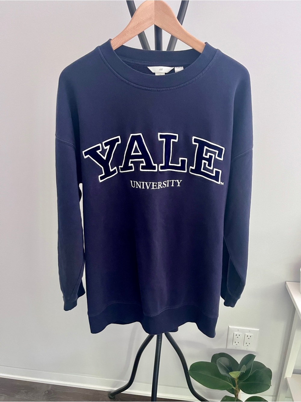 H&M Navy Yale Logo Sweatshirt